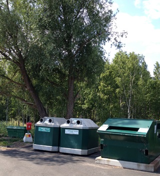 Bild på återvinningsstation