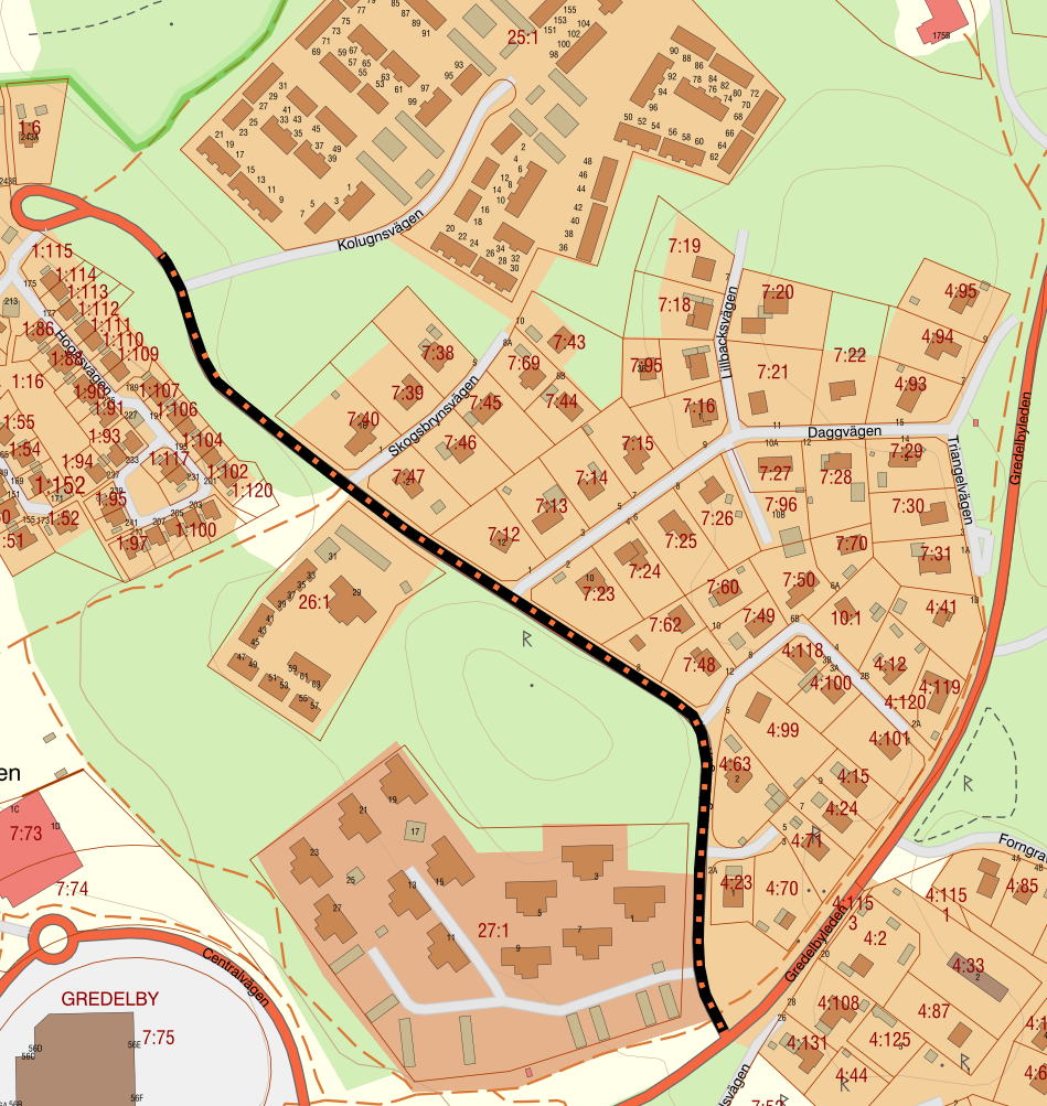 Kartbild asfaltering Högåsvägen